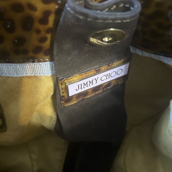 Jimmy Choo Patent Leather and Suede Cheetah print handbag - Picture 11 of 16